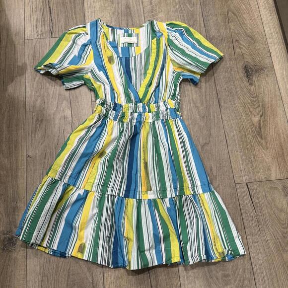 Anthropologie Dresses & Skirts - Anthropologie Striped Women's XS Dress 100% Cotton Spring Summer Mini Style
